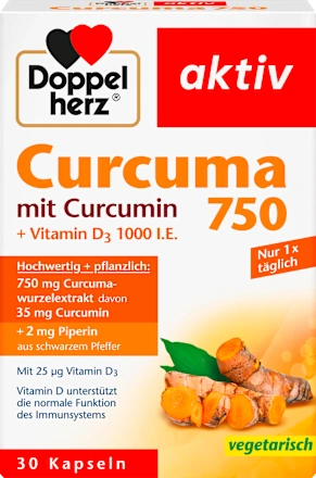 Doppelherz Turmeric 750 + Vitamin D3 1.000 IU - 30 Kapsul