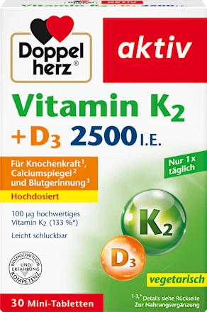 Doppelherz Vitamin K2 + D3 2.500 IU - 30 Tablet