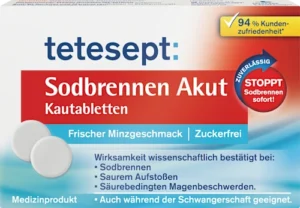 Tetesept Heat Burn, GERD, Stomach Acid | Asam Lambung, Maag, GERD - 20 Tablet Kunyah