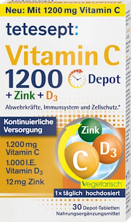 Tetesept Vitamin C 1.200 + Zink + VD3 Depot - 30 Tablet